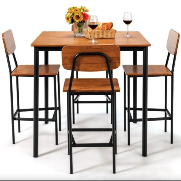 Комплект меблів Costway Karen барний стіл з стільцями