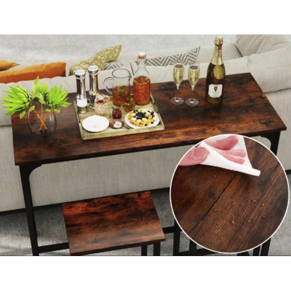 Барний стіл та 2 барні стільці Costway Hoobro в стилі Loft