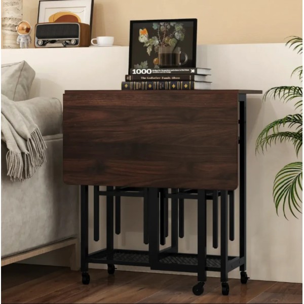 Комплект барний Costway Ravelli розкладний стіл з стільцями в стилі Loft