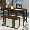 Комплект Costway Decima обідній стіл зі стільцями в стилі Loft коричневий