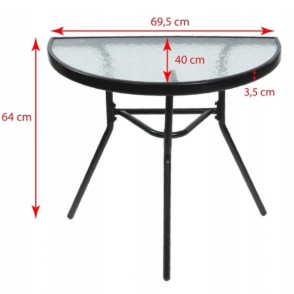Комплект садових меблів Jumi Kiss напівкруглий стіл та 2 стільці