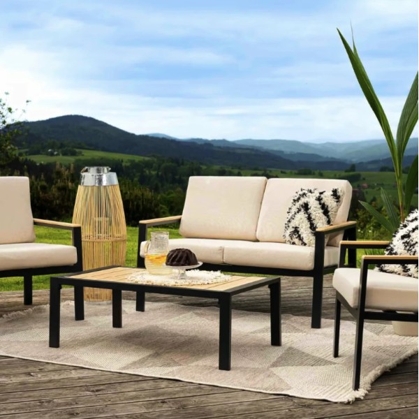 Комплект садових меблів Di Volio Merano чорний, бежевий