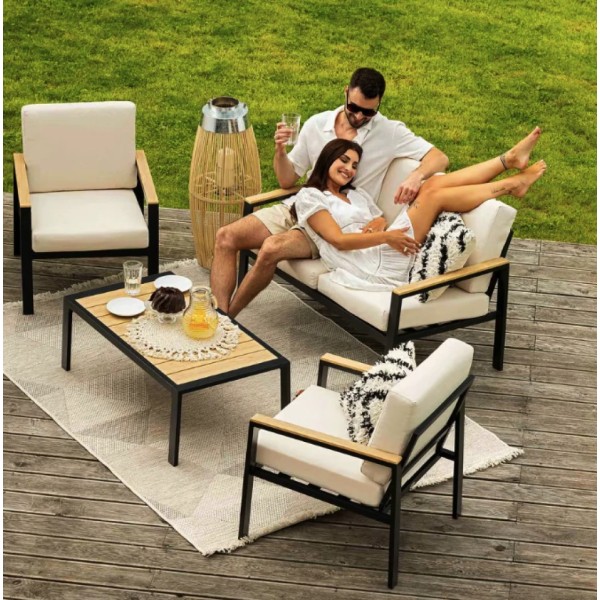 Комплект садових меблів Di Volio Merano чорний, бежевий