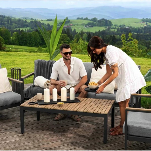 Комплект садових меблів Di Volio Tivoli графітовий, сірий