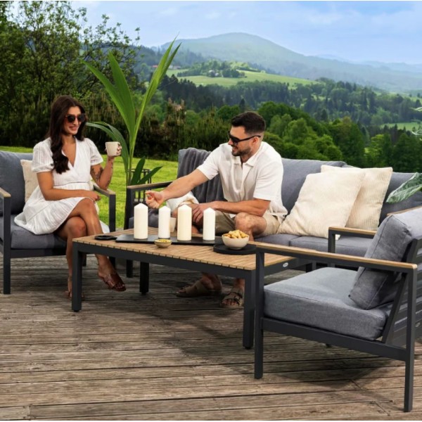 Комплект садових меблів Di Volio Tivoli графітовий, сірий