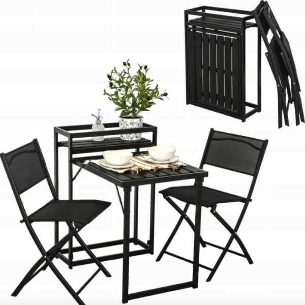 Комплект балконних меблів Jumi Kirbi з тумбою + 2 крісла