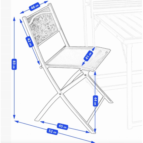 Комплект балконних меблів Jumi Kirbi з тумбою + 2 крісла