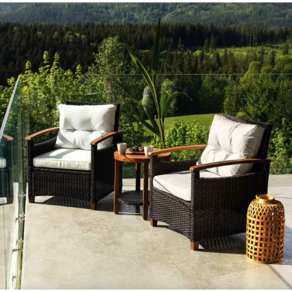 Комплект садових меблів Di Volio Arde коричневий/кремовий