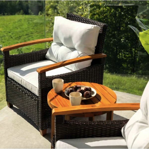 Комплект садових меблів Di Volio Arde коричневий/кремовий