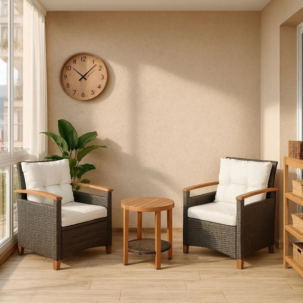 Комплект садових меблів Di Volio Arde коричневий/кремовий