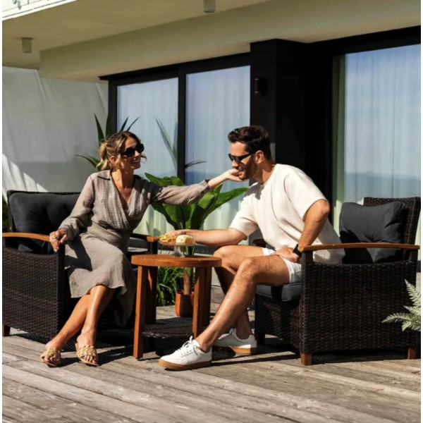 Комплект садових меблів Di Volio Arde коричневий/графітовий