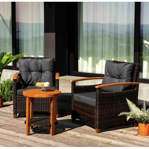 Комплект садових меблів Di Volio Arde коричневий/графітовий