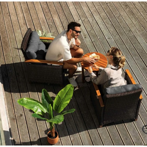 Комплект садових меблів Di Volio Arde коричневий/графітовий