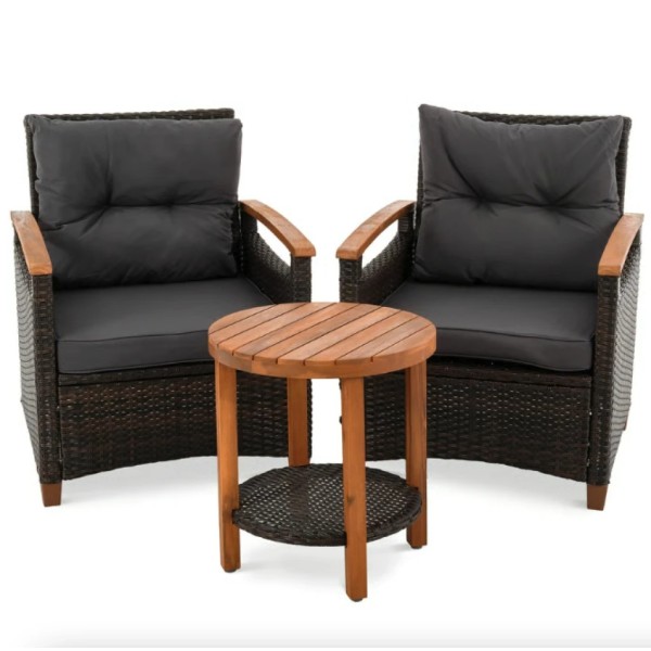 Комплект садових меблів Di Volio Arde коричневий/графітовий