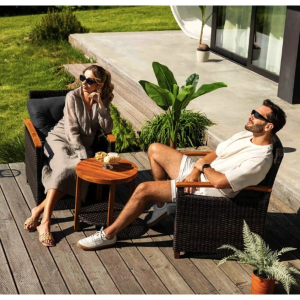 Комплект садових меблів Di Volio Arde коричневий/графітовий