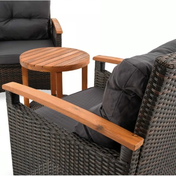 Комплект садових меблів Di Volio Arde коричневий/графітовий