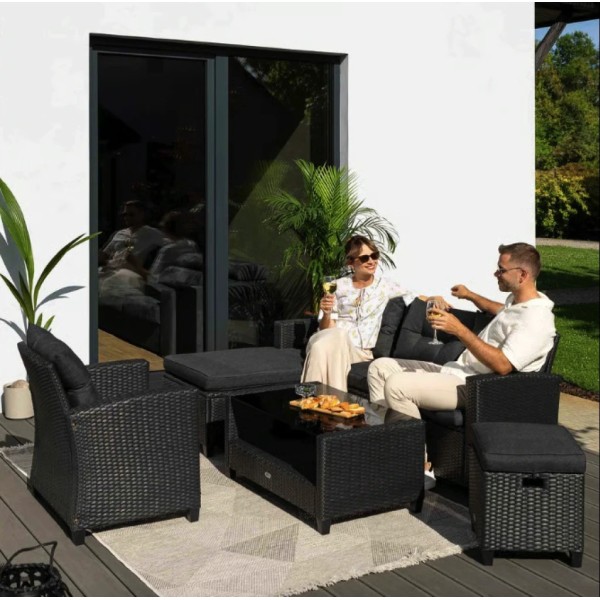 Комплект садових меблів Di Volio Dalmia сірий/графітовий