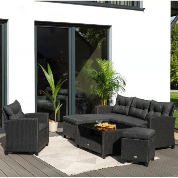 Комплект садових меблів Di Volio Dalmia сірий/графітовий