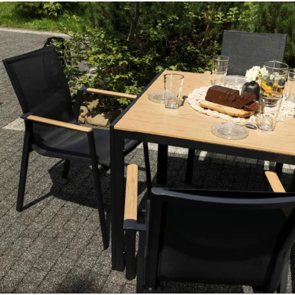 Комплект садових меблів Di Volio Cremo 4+1 чорний/бежевий