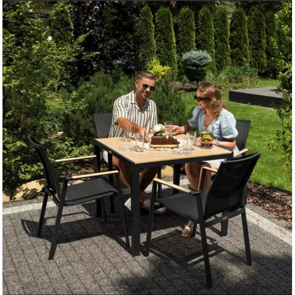 Комплект садових меблів Di Volio Cremo 4+1 чорний/бежевий