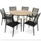 Комплект садових меблів Di Volio Acona 6+1 чорний/бежевий