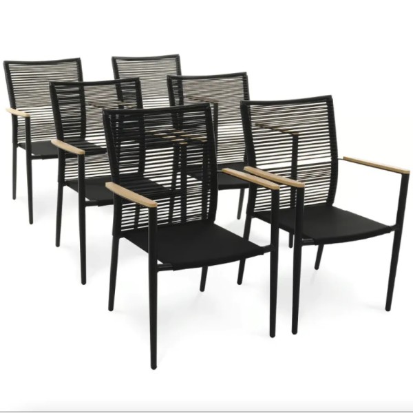 Комплект садових меблів Di Volio Acona 6+1 чорний/бежевий