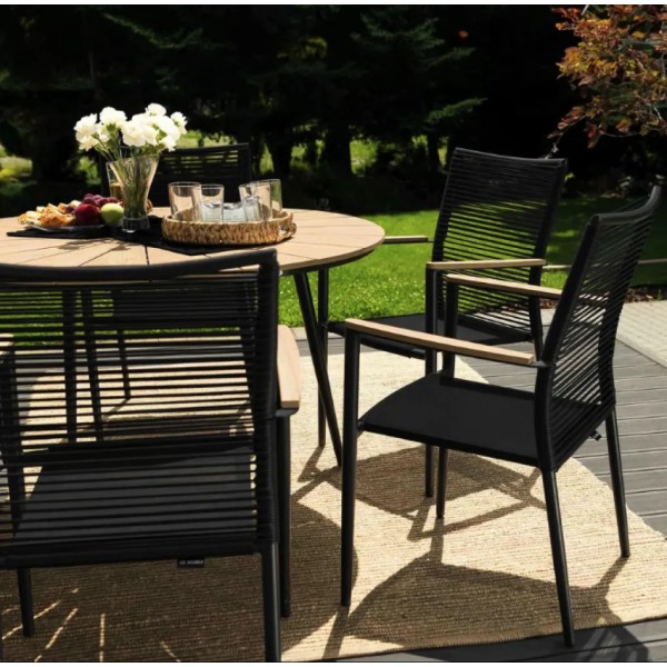 Комплект садових меблів Di Volio Acona 6+1 чорний/бежевий