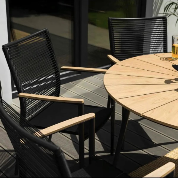 Комплект садових меблів Di Volio Acona 6+1 чорний/бежевий