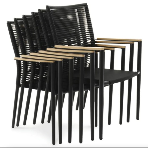 Комплект садових меблів Di Volio Acona 6+1 чорний/бежевий