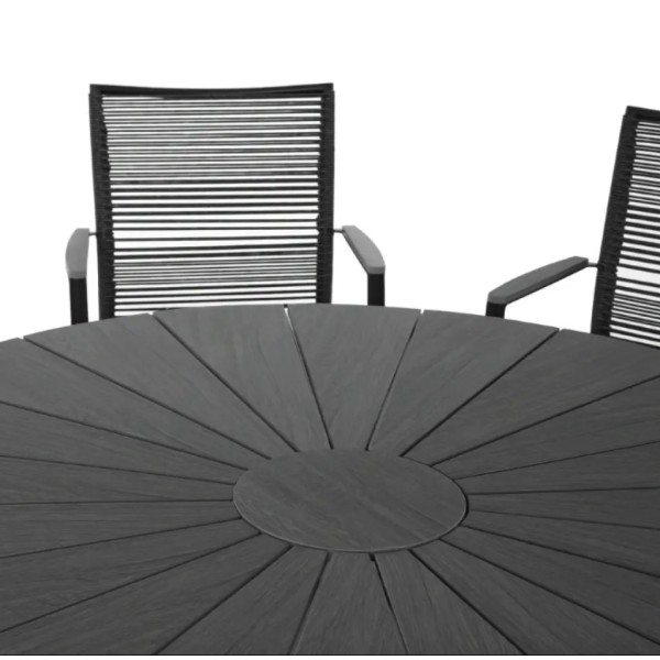 Комплект садових меблів Di Volio Arona 6+1 чорний/сірий