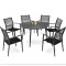 Комплект садових меблів Di Volio Arona 6+1 чорний/сірий