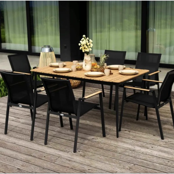 Комплект садових меблів Di Volio Brivio 6+1 чорний/бежевий