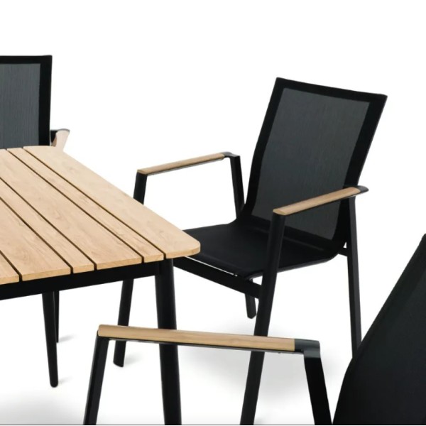 Комплект садових меблів Di Volio Brivio 6+1 чорний/бежевий