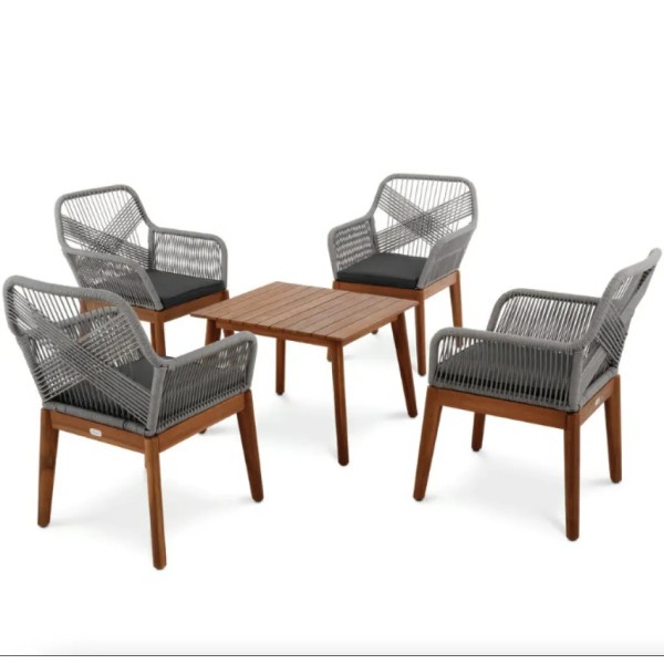 Комплект садових меблів Di Volio Piago сіро-графітовий