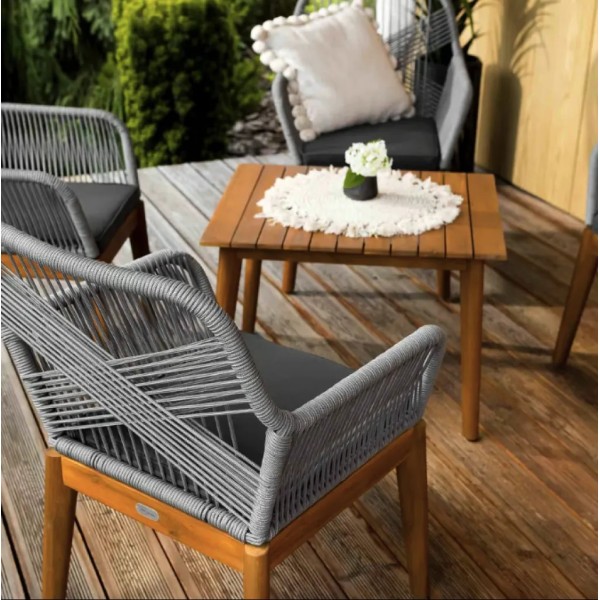 Комплект садових меблів Di Volio Piago сіро-графітовий