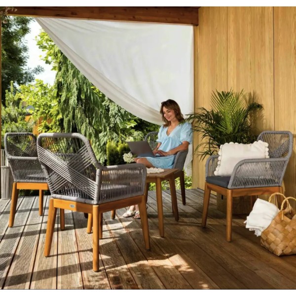 Комплект садових меблів Di Volio Piago сіро-графітовий