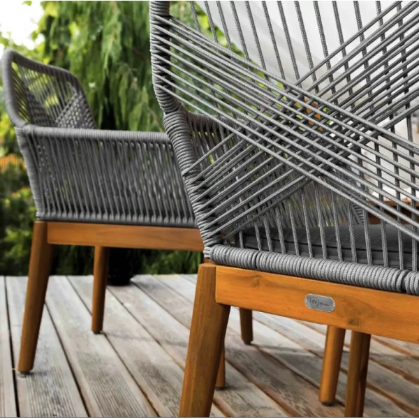 Комплект садових меблів Di Volio Piago сіро-графітовий