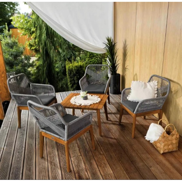 Комплект садових меблів Di Volio Piago сіро-графітовий