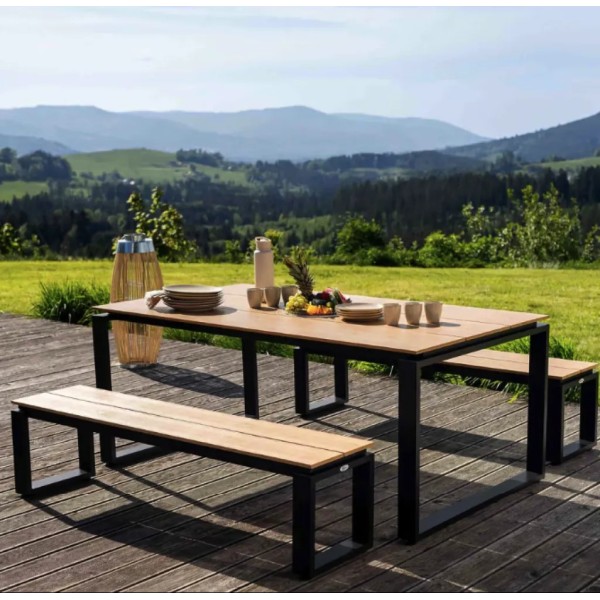 Набір садових меблів Di Volio Trento стіл + 2 лавки бежевий