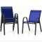 Комплект садових стільців Costway Patio з підлокітниками синій