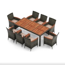 Комплект садових меблів Costway Viccos 8+1 Сірий/бежевий