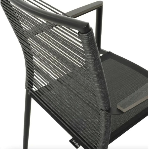 Садове крісло Di Volio Asti сірий/чорний