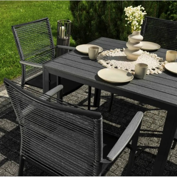 Садове крісло Di Volio Asti сірий/чорний