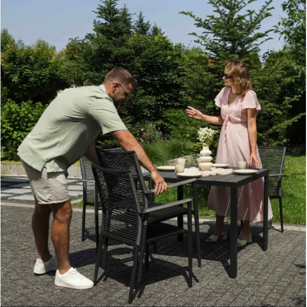 Садове крісло Di Volio Asti сірий/чорний