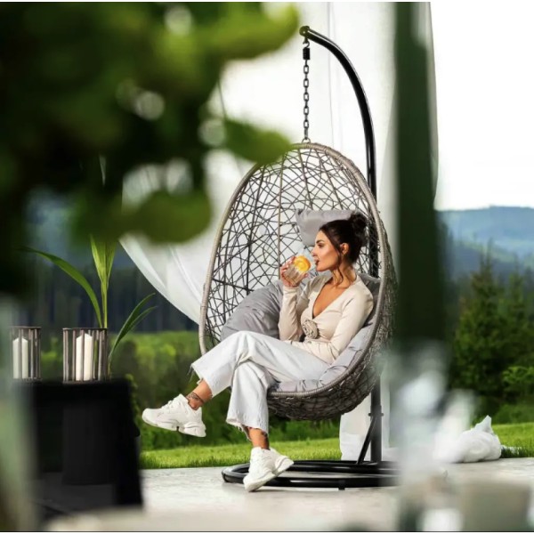 Підвісне крісло-кокон Di Volio Bacoli одномісне сіре