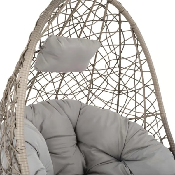 Підвісне крісло-кокон Di Volio Bacoli одномісне сіре