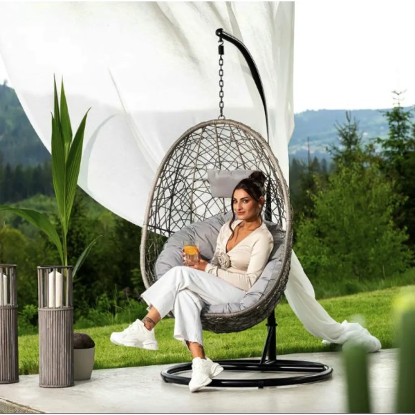 Підвісне крісло-кокон Di Volio Bacoli одномісне сіре