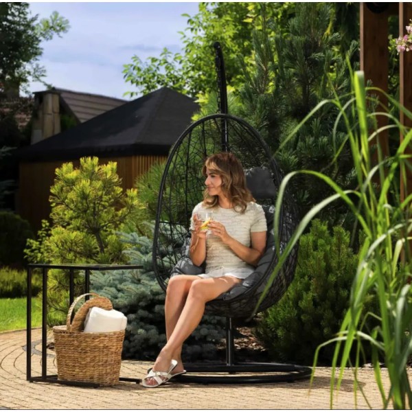 Підвісне крісло-кокон Di Volio Bacoli одномісне чорне