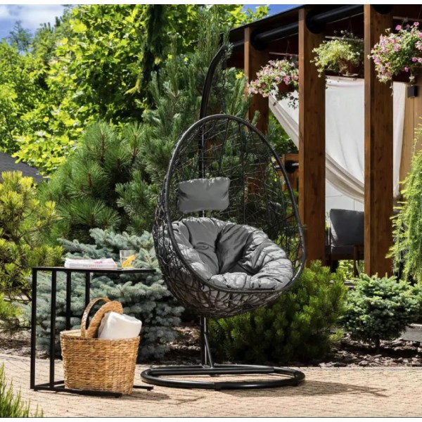 Підвісне крісло-кокон Di Volio Bacoli одномісне чорне