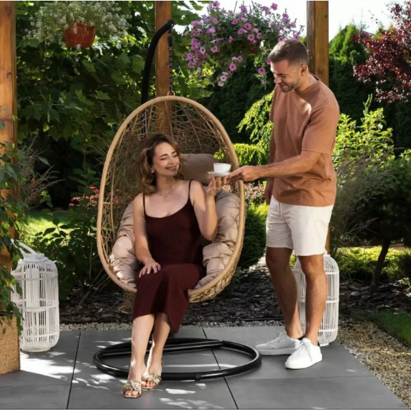 Підвісне крісло-кокон Di Volio Bacoli одномісне бежеве